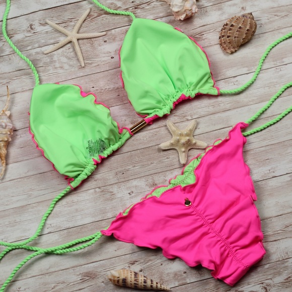 Double face bikini Neon set top & bottom - Picture 8 of 16